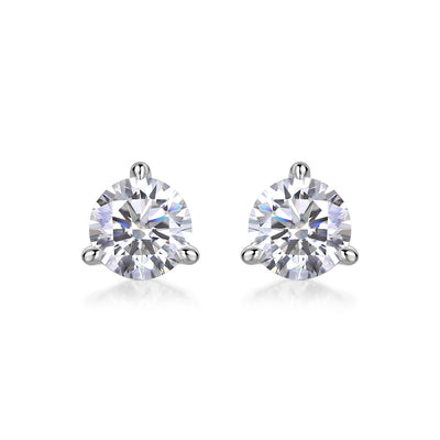 Freeze Frame Luxury Fashion Diamond Earrings Stud Set With Mosan Diamond Silver Jewelry