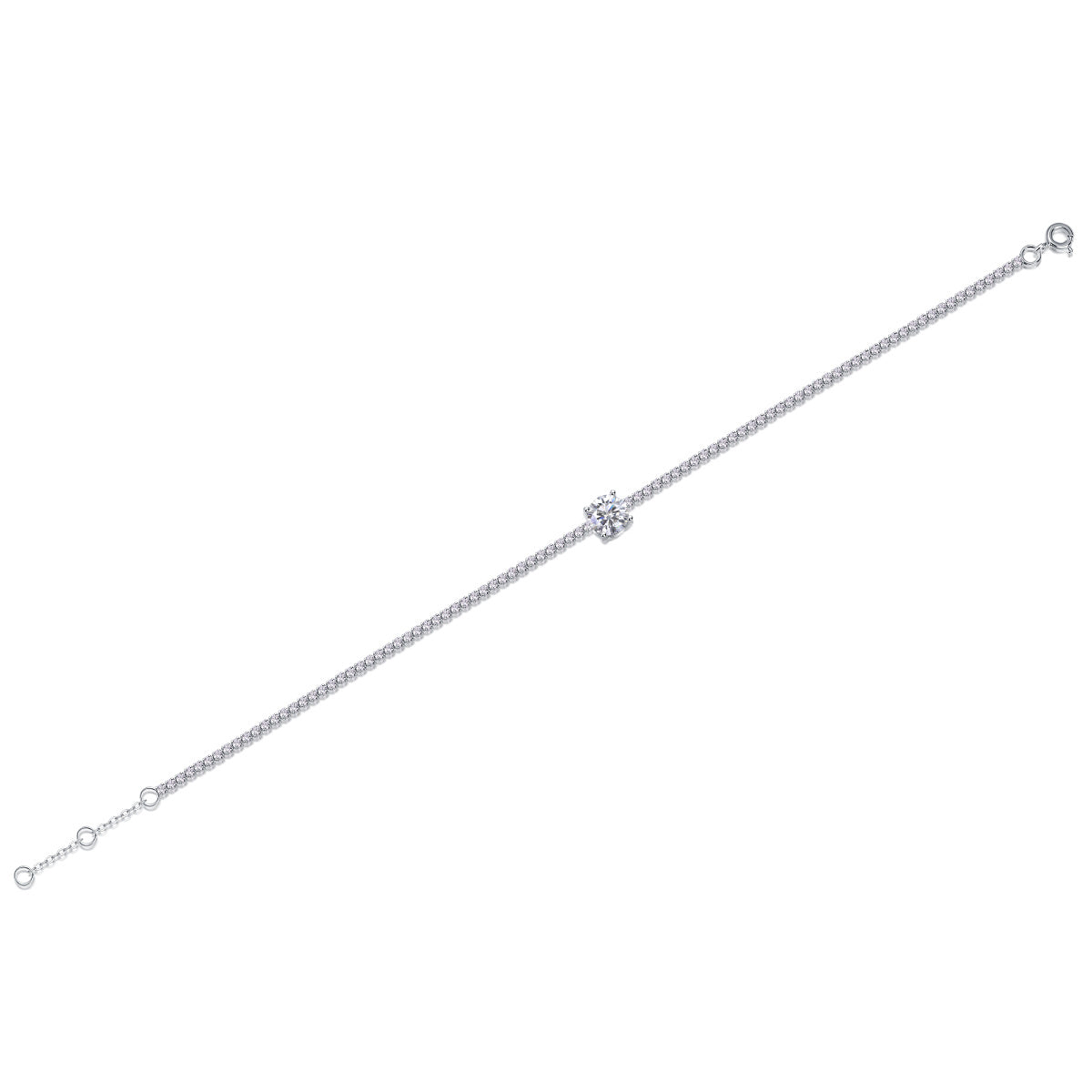 Dawn Dew Beads Luxury Fashion Mossan Diamond Silver Jewelry Comparable To Natural Diamond Bracelet