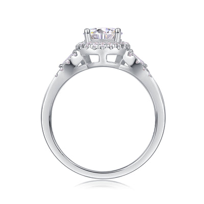 Luxury Fashion Large Diamond Wedding Ring With Moissanite Silver Ring