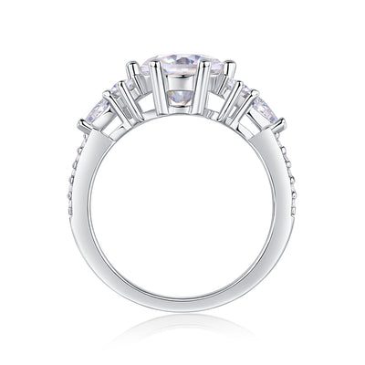 Luxury Fashion Diamond Ring Moissanite Silver Ring
