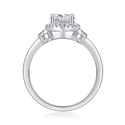 Lighthouse Large Diamond Ring Luxury Fashion Set Moissanite Silver Ring