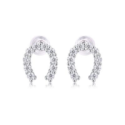 Keep Happiness Diamond Set Moissanite Silver Earrings Luxury Fashion Diamond Earrings Stud Earrings