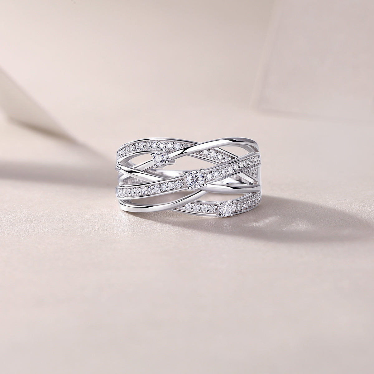 Star Ring Diamond Ring Luxury Fashion Set Moissanite Silver Ring