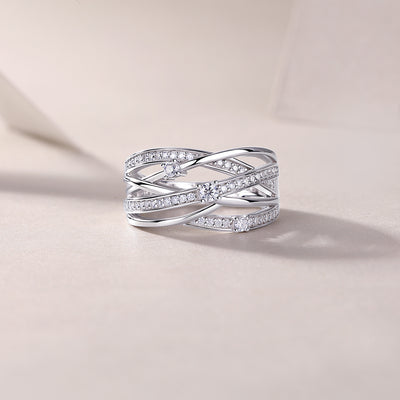 Star Ring Diamond Ring Luxury Fashion Set Moissanite Silver Ring