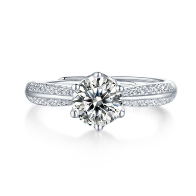 Moissanite Diamond Wedding Ring Luxury Fashion Silver Ring