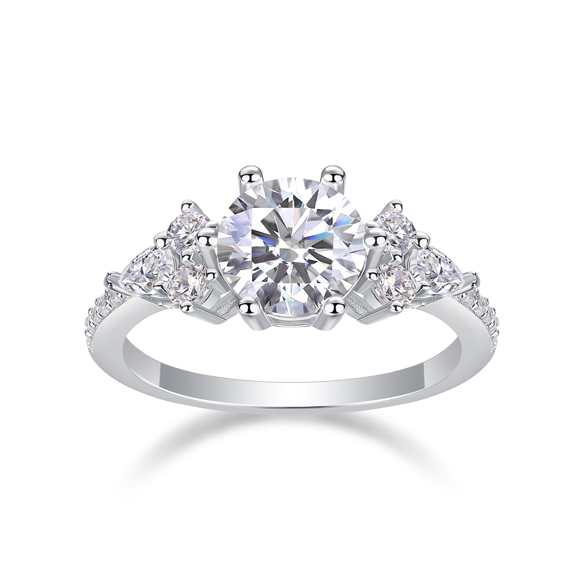 Luxury Fashion Diamond Ring Moissanite Silver Ring