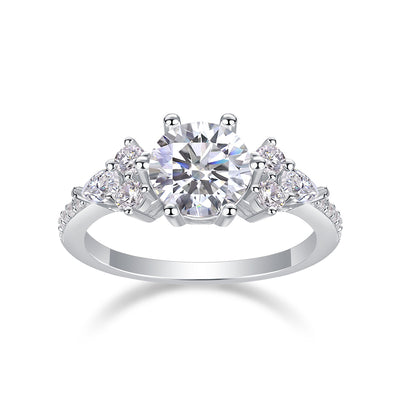Luxury Fashion Diamond Ring Moissanite Silver Ring