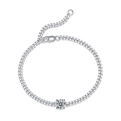 Cuban Luxury Fashion Set Mosan Diamond Silver Jewelry Comparable To Natural Diamond Bracelet