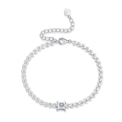 Rubik's Cube Luxury Fashion Mosan Diamond Silver Jewelry Comparable To Natural Diamond Bracelet