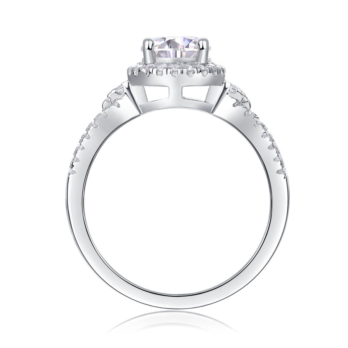 Luxury Fashion Large Diamond Wedding Ring With Moissanite Silver Ring