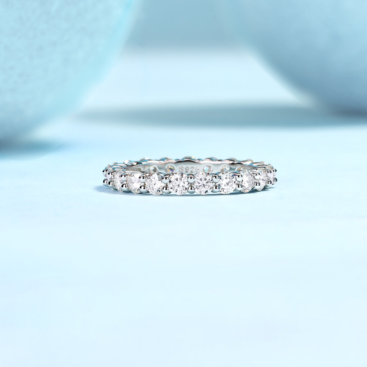 Luxury Fashion Diamond Ring, Row Diamond Ring, Moissanite Silver Ring, Jewelry