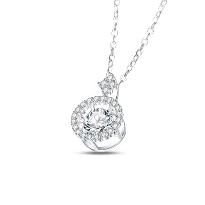GEM'S BALLET 925 Sterling Silver Pendant For Women Jewelry Moissanite Diamond Necklace with Twinkle Setting Moissanite Stone
