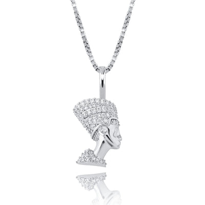 TOPGRILLZ 925 Sterling Silver Egyptian Pharaoh Pendant Iced Hip Hop Zircon Pendant Fashion Hip Hop Jewelry