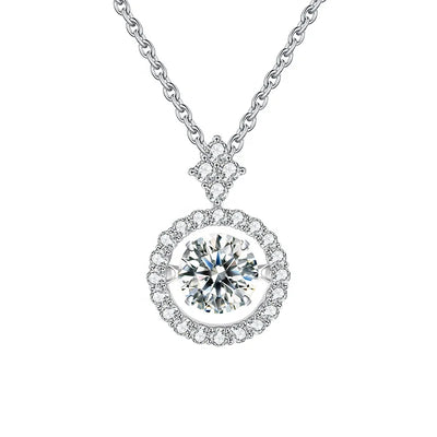 GEM'S BALLET 925 Sterling Silver Pendant For Women Jewelry Moissanite Diamond Necklace with Twinkle Setting Moissanite Stone