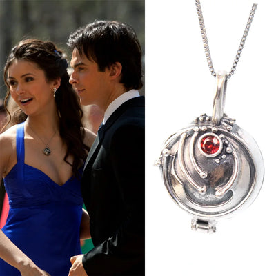 925 Sterling Sliver The Vampire Diaries Elena Pendant Necklace Retro Jewelry Fashion Moive