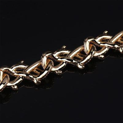 GUCY New Hip Hop Thorn Cuban Chain Necklace Micro Pave CZ Stones All Iced Out  Available Necklaces for Men Gifts