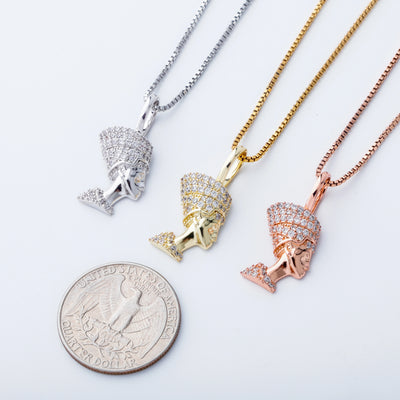 TOPGRILLZ 925 Sterling Silver Egyptian Pharaoh Pendant Iced Hip Hop Zircon Pendant Fashion Hip Hop Jewelry