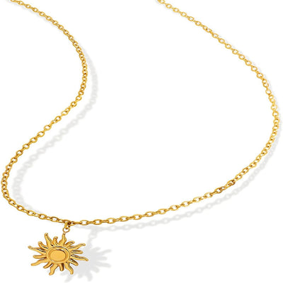 Elegant and modern gold pendant necklace featuring stylish multi moon accents, delicate silver choker necklace. Perfect gift jew