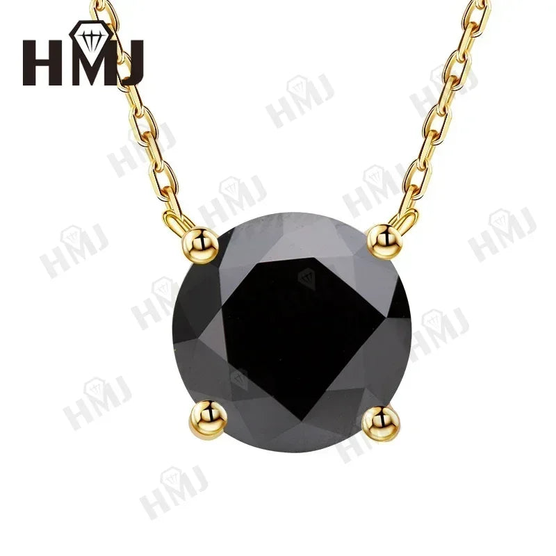 Moissanite Diamond 1CT Necklace Pendant 925 Silver Plated 18k Yellow Gold Necklace for Women Chains Party Bridal Fine Jewelry