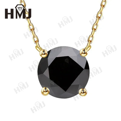 Moissanite Diamond 1CT Necklace Pendant 925 Silver Plated 18k Yellow Gold Necklace for Women Chains Party Bridal Fine Jewelry