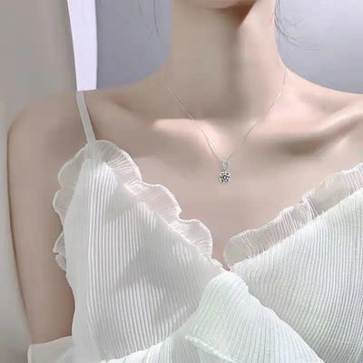 Moissanite Diamond 6.5mm 1CT Necklace For Woman Pendant 925 Silver Necklace For Women Chains Party Bridal Fine Jewelry