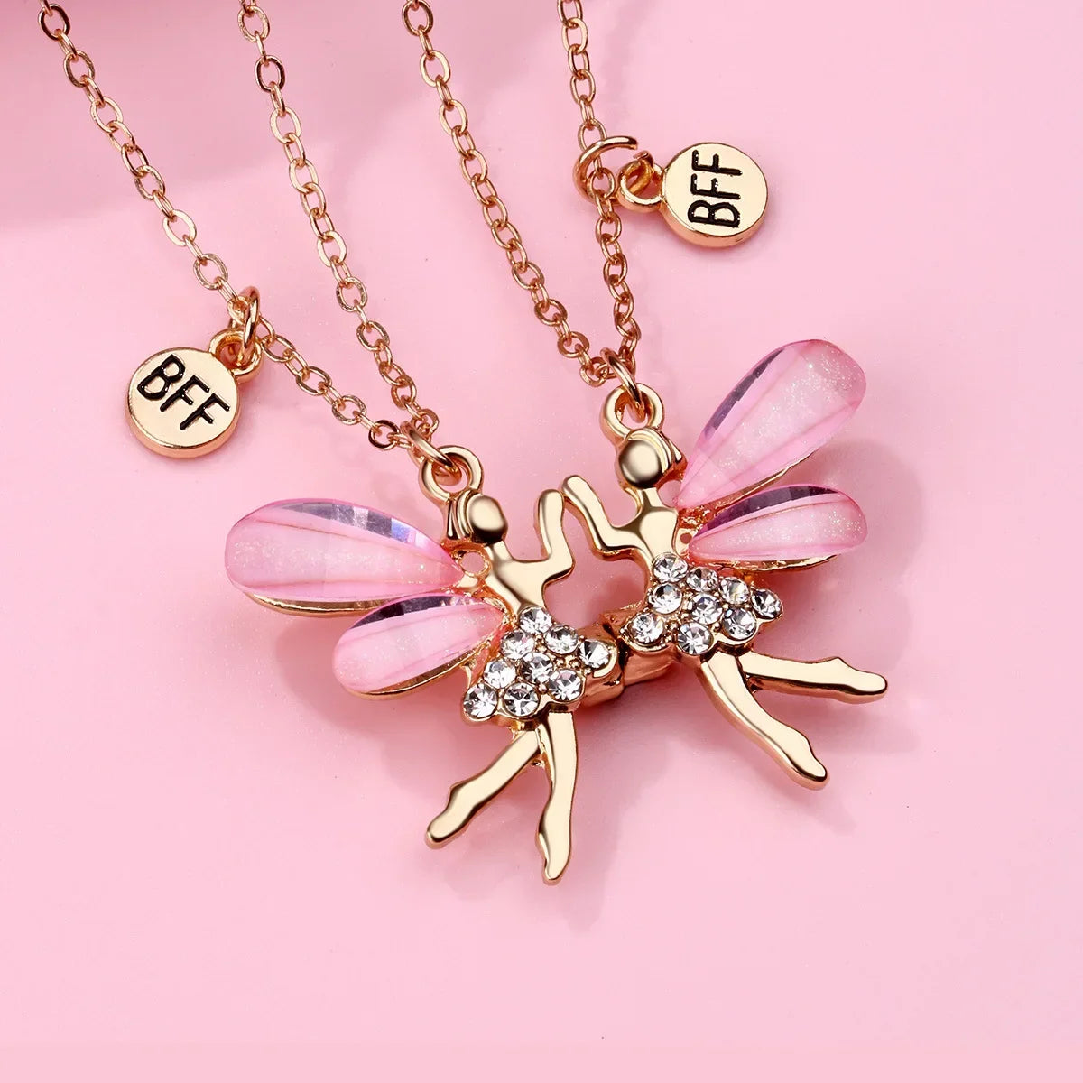 Exquisite Flower Fairy Magnet Necklace for Women Fashion Elf Pendant Clavicle Chain BFF Best Friends Jewelry Concert Gift 2024