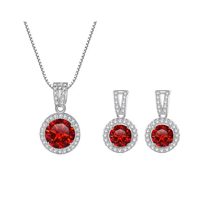 JoyceJelly 2ct total Moissanite Jewelry Set Sterling Silver 925 Necklace Earrings Fine Jewerly Wedding Set Pass Dismond Tester