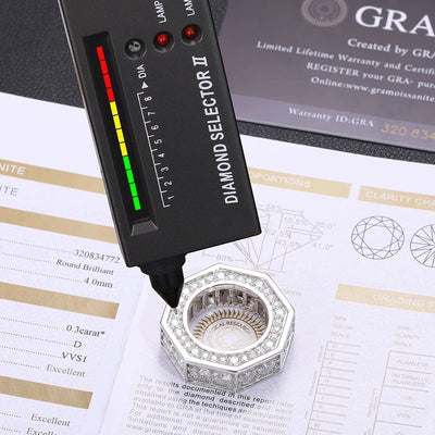 New Screw Ring Moissanite For Men Hip Hop Jewelry Sterling Silver 925 Rings Hip Hop/Rock Bling Gold Plated 18K