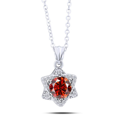 Elegant 1CT Five-Point Star Moissanite Jewelry 925 Sterling Silver Necklace for charm lady  female dating party gift