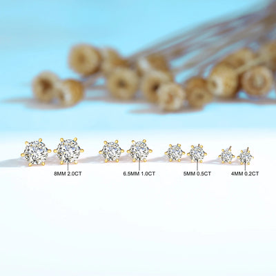 Szjinao 100% Real 18k gold earrings studs hypoallergenic AU750 Gold With Certifiicate Moissanite  Jewelry for Women Summer 2025