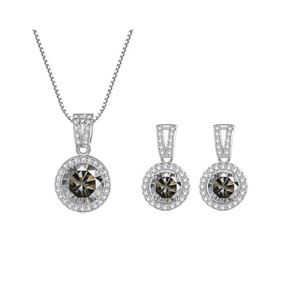 JoyceJelly 2ct total Moissanite Jewelry Set Sterling Silver 925 Necklace Earrings Fine Jewerly Wedding Set Pass Dismond Tester