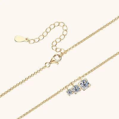 Fashion Moissanite Women's Pendant Necklace 0.9 Carat 925 Sterling Silver Minimalist Jewelry with Certificate