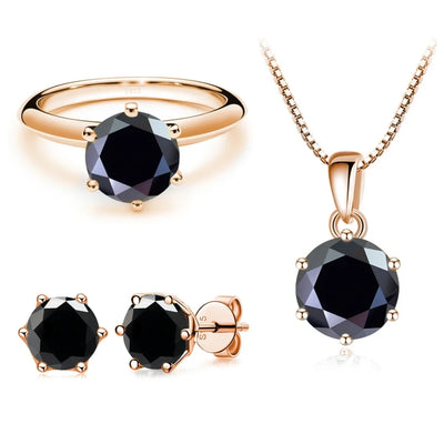 Moissanite  Jewelry Set  for charm lady Rose Gold Plated with total 4 carat mossanite silver 925 jewerly set gift classic design