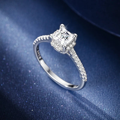 Moissanite Ring Real 925 Sterling Silver Simple Sparkling Shiny Oval Stone Ring For Women Engagement Wedding Luxury Fine Jewelry