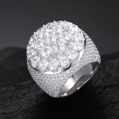 TUHE Unisex luxury VVS1 Moissanite 925 Silver Ring Stone Iced Out Couple Rings For Women Men Hip Hop Gifts