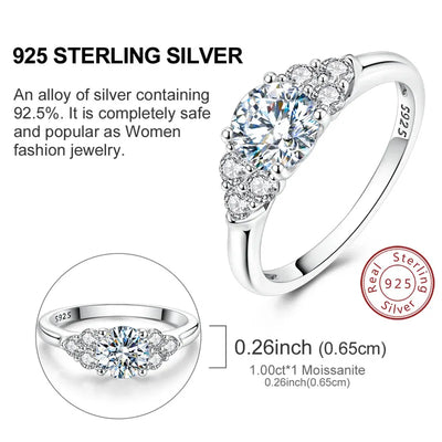 Moissanite Ring Real 925 Sterling Silver Simple Sparkling Shiny Oval Stone Ring For Women Engagement Wedding Luxury Fine Jewelry