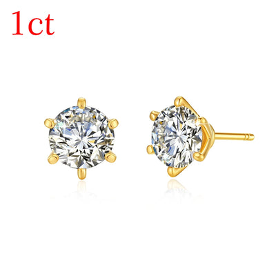 Szjinao 100% Real 18k gold earrings studs hypoallergenic AU750 Gold With Certifiicate Moissanite  Jewelry for Women Summer 2025