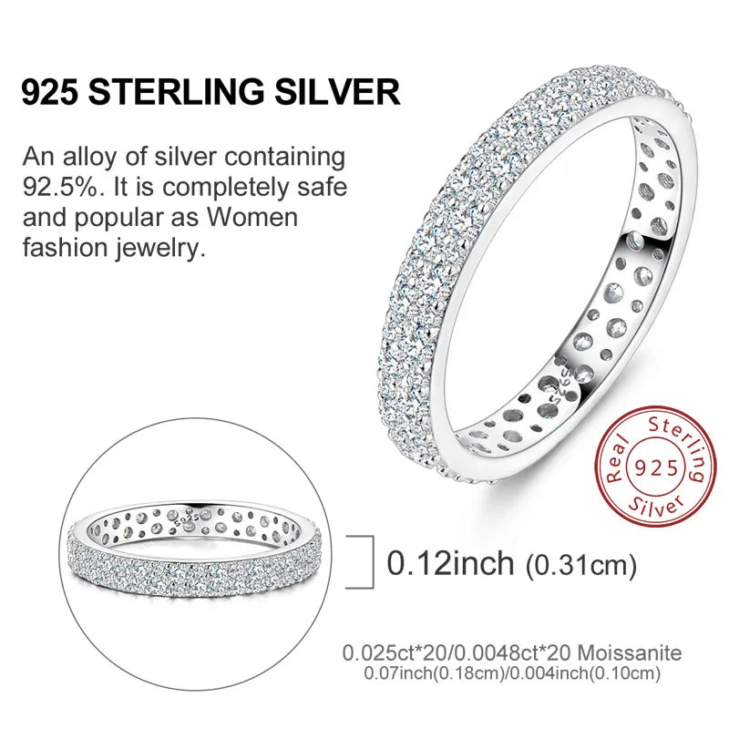 Moissanite Ring Real 925 Sterling Silver Simple Sparkling Shiny Oval Stone Ring For Women Engagement Wedding Luxury Fine Jewelry