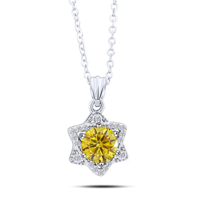 Elegant 1CT Five-Point Star Moissanite Jewelry 925 Sterling Silver Necklace for charm lady  female dating party gift