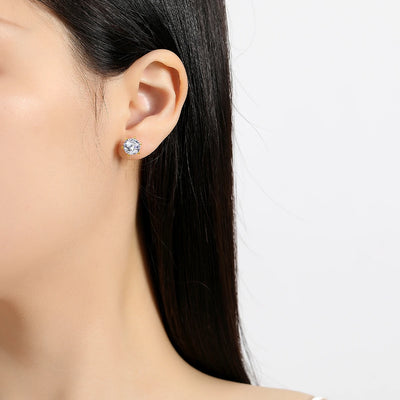 Szjinao 100% Real 18k gold earrings studs hypoallergenic AU750 Gold With Certifiicate Moissanite  Jewelry for Women Summer 2025