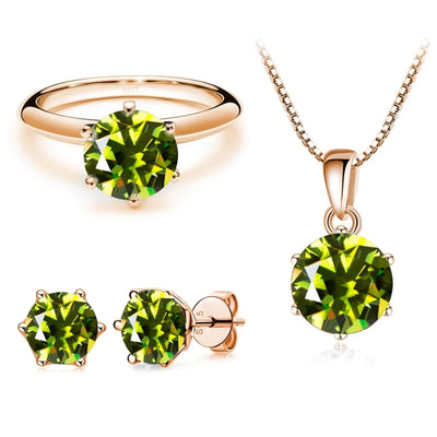 Moissanite  Jewelry Set  for charm lady Rose Gold Plated with total 4 carat mossanite silver 925 jewerly set gift classic design