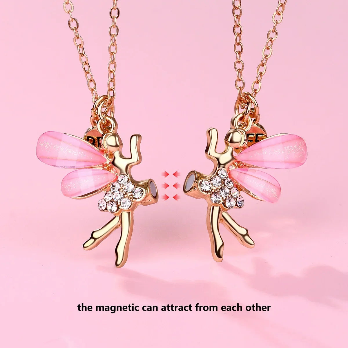 Exquisite Flower Fairy Magnet Necklace for Women Fashion Elf Pendant Clavicle Chain BFF Best Friends Jewelry Concert Gift 2024