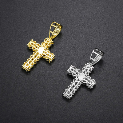 High Quality Unisex Classic Cross 14mm Cuban Link Necklace Men Mossanite Sterling Silver 925 Chains Necklaces Hip Hop Jewelry