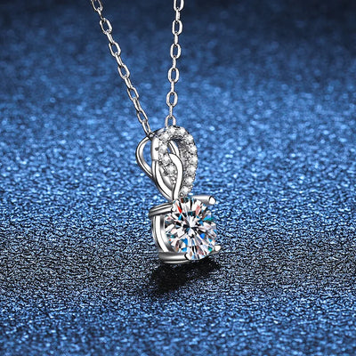 Moissanite Diamond 6.5mm 1CT Necklace For Woman Pendant 925 Silver Necklace For Women Chains Party Bridal Fine Jewelry