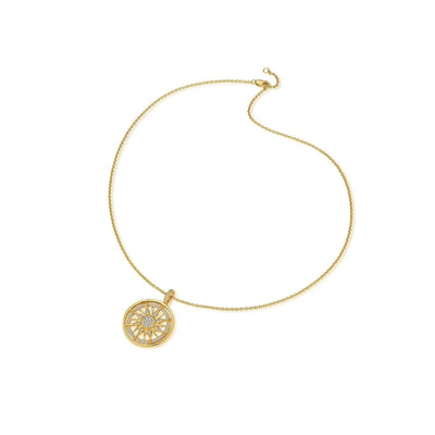 M-JAJA Moissanite Necklace for Women D VVS1 18k White Gold Plated 925 Sterling Silver Chain Diamond Golden Sun Pendant Jewelry