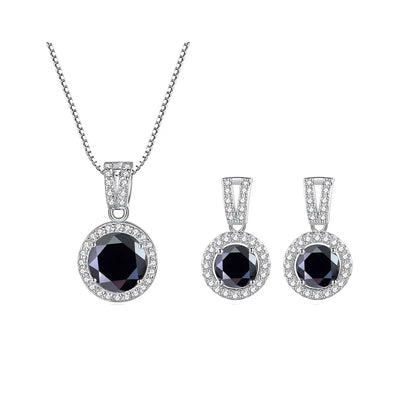 JoyceJelly 2ct total Moissanite Jewelry Set Sterling Silver 925 Necklace Earrings Fine Jewerly Wedding Set Pass Dismond Tester