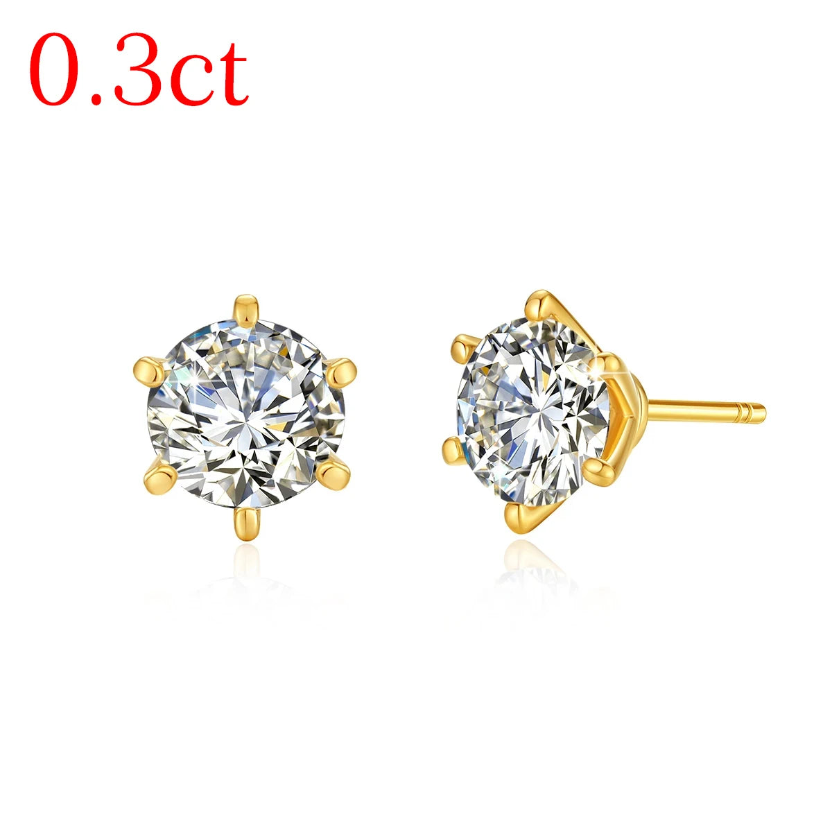 Szjinao 100% Real 18k gold earrings studs hypoallergenic AU750 Gold With Certifiicate Moissanite  Jewelry for Women Summer 2025