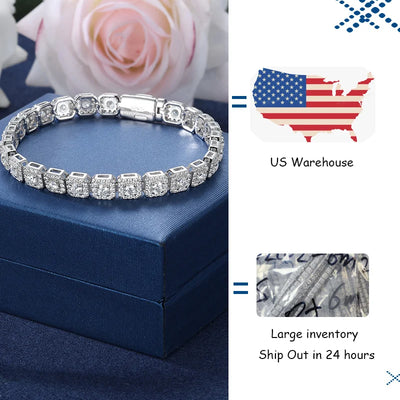 6mm Moissanite Tennis Bracelet Chain for Women Man GRA Diamond Original 925 Sterling Silver Link Bracelets Wedding Party Jewelry