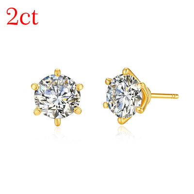 Szjinao 100% Real 18k gold earrings studs hypoallergenic AU750 Gold With Certifiicate Moissanite  Jewelry for Women Summer 2025