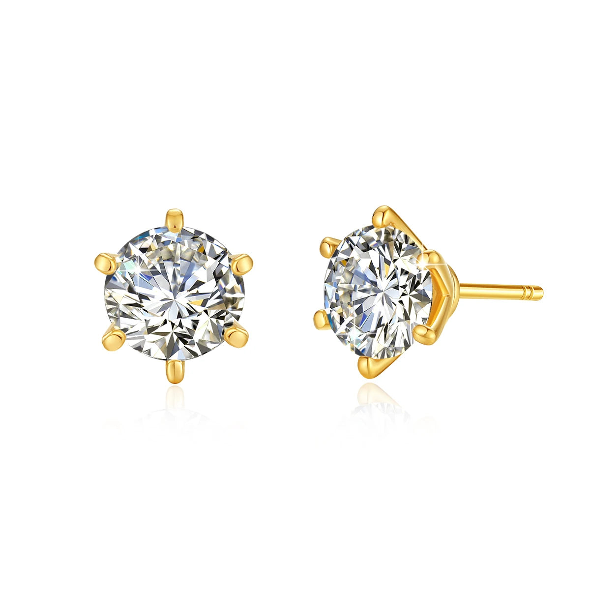 Szjinao 100% Real 18k gold earrings studs hypoallergenic AU750 Gold With Certifiicate Moissanite  Jewelry for Women Summer 2025